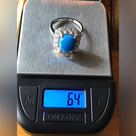 Natural Ceruleite Sterling Silver Ring Size 10 - Picture 6 of 9